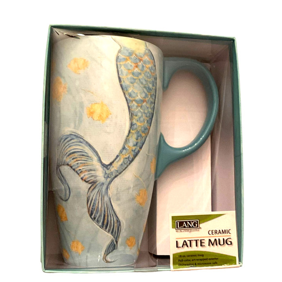 Lang Mermaid Latte Mug Ceramic 18 oz New in Box Chad Barrett - Picture 2 of 8